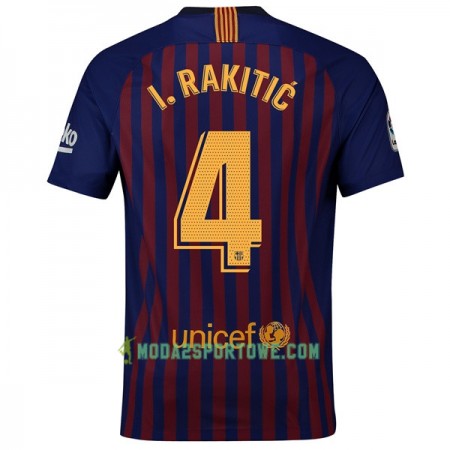 Koszulka FC Barcelona I.Rakitic 4 Domowe Stroje Piłkarskie 2018/19 Krótki Rękaw